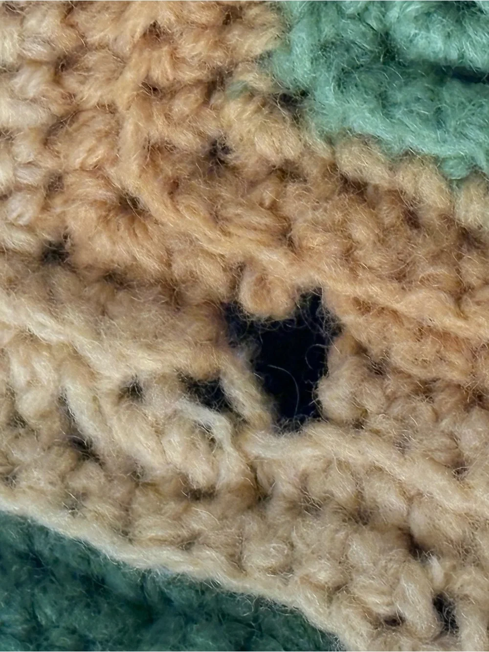 Handmade Green and Yellow Chevron Crochet Throw - Brand